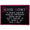 Bowie, David : I don't know where i'm going